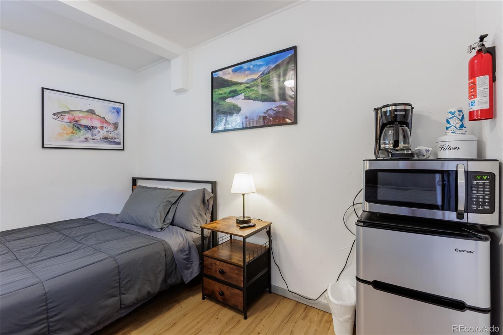 Recently redecorated motel room with thoughtful touches and nostalgic motor-lodge vibe