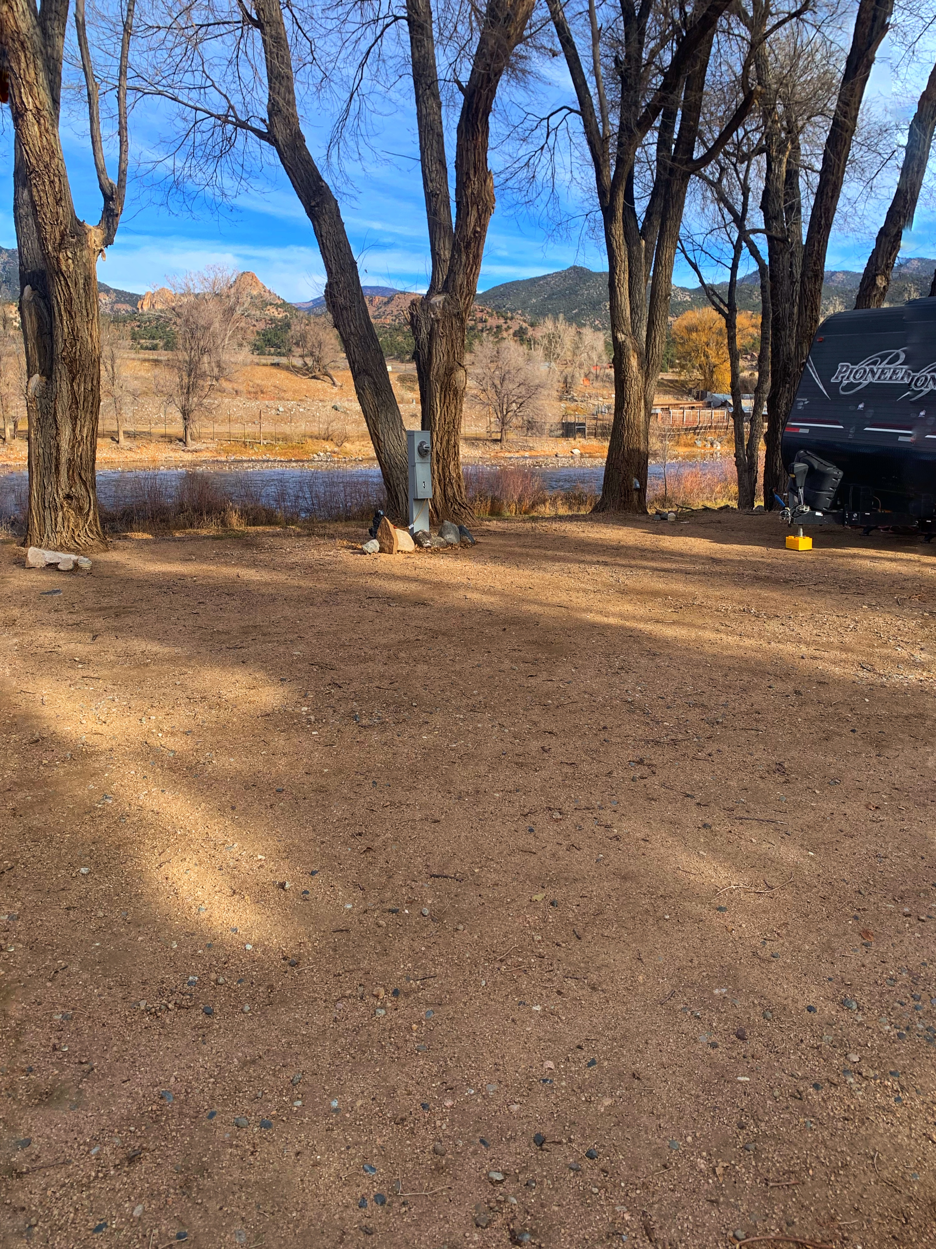 RV Site 3 in Upper River Zone with mountain backdrop and level pad