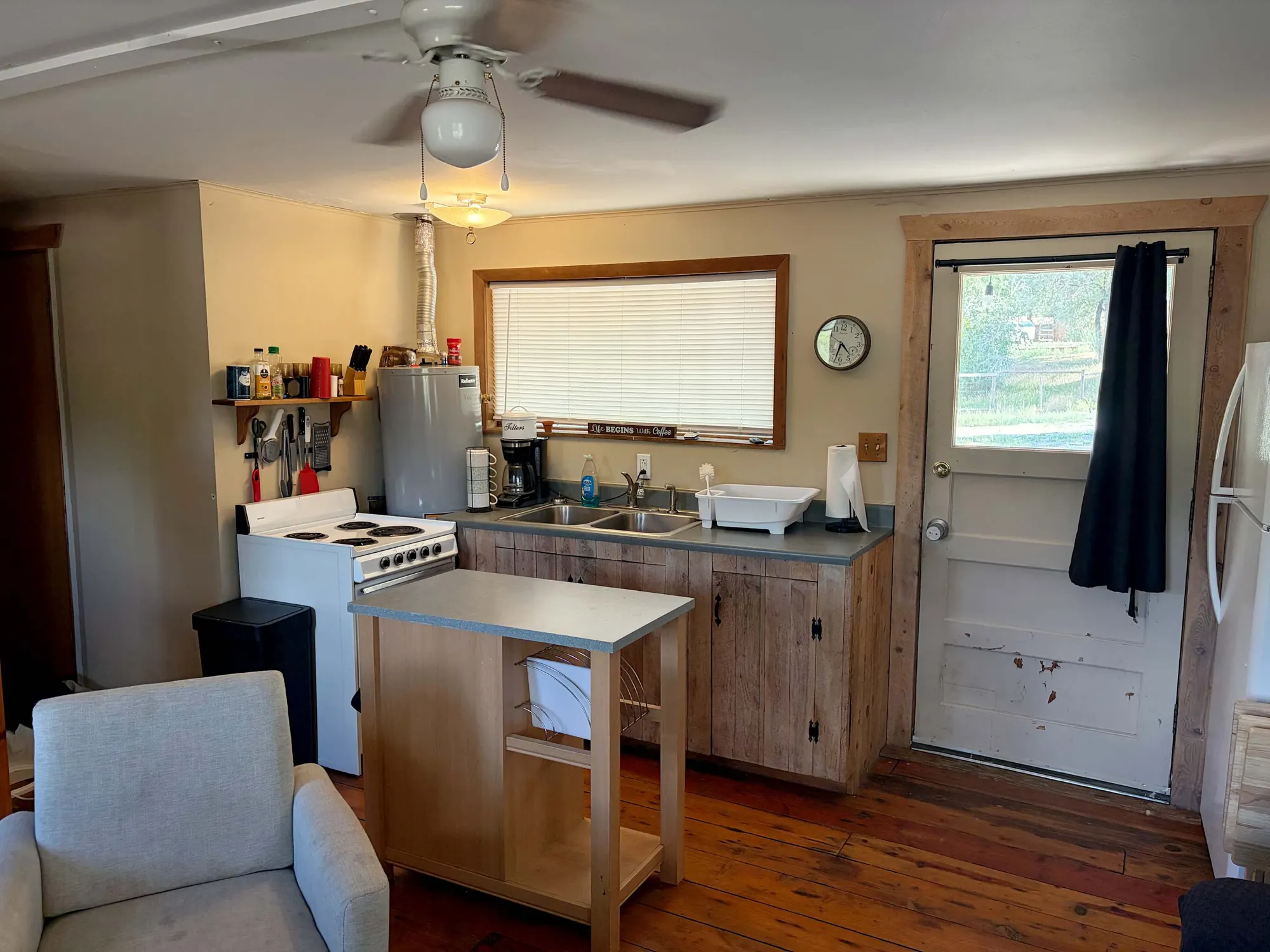 Kitchen inside the River Cabin