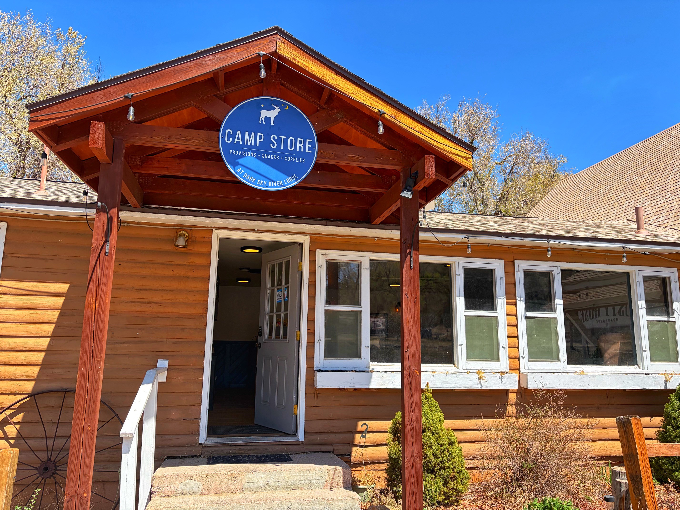 Camp Store exterior at Dark Sky River Lodge in Howard, Colorado